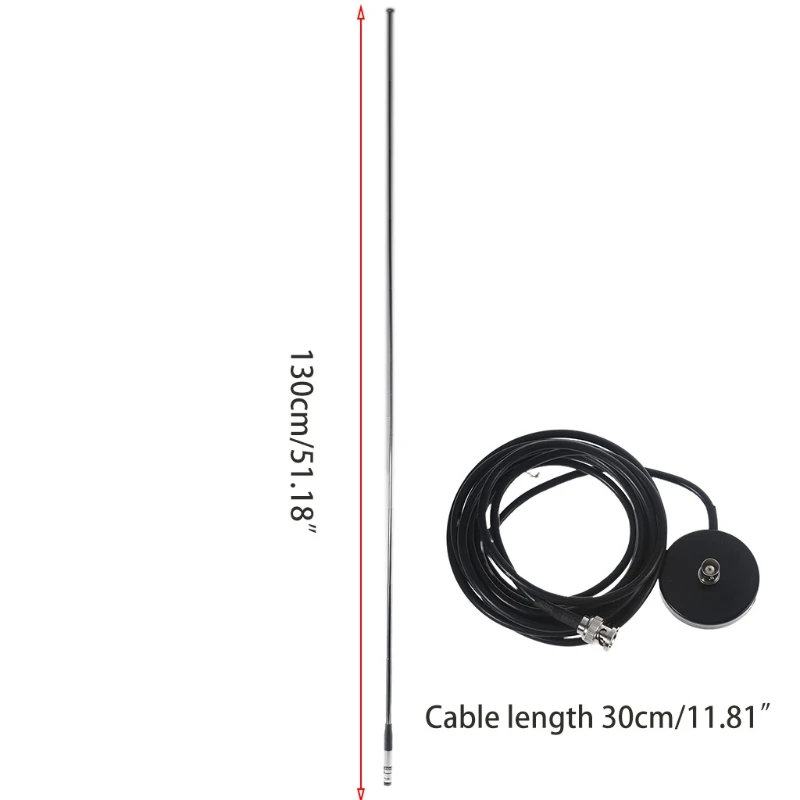 27MHz Retractable Long CB Radio Antenna Handheld Radio Telescopic Antenna with BNC Connector for ICOM IC-V8 IC-V80 L41E