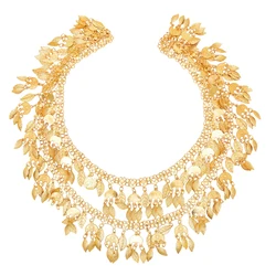 Golden Afghan Women Shoulder Chains Ethnic Statement Gypsy Tassel Body Jewelry Alloy Leaves Bohemian Charms Body Chains Feminina