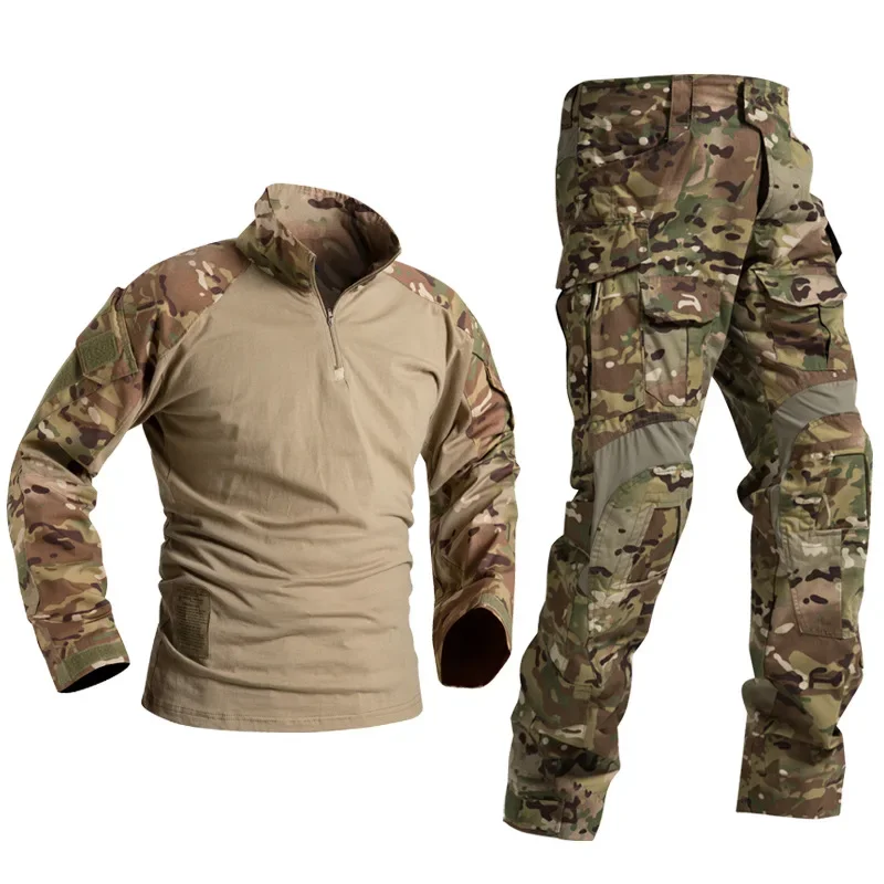 Imagem -03 - Conjuntos de Roupas de Camuflagem Rip-stop Masculino Uniformes Táticos Terno g3 Airsoft Paintball Calças Multicam Carga Camisa de Caminhada