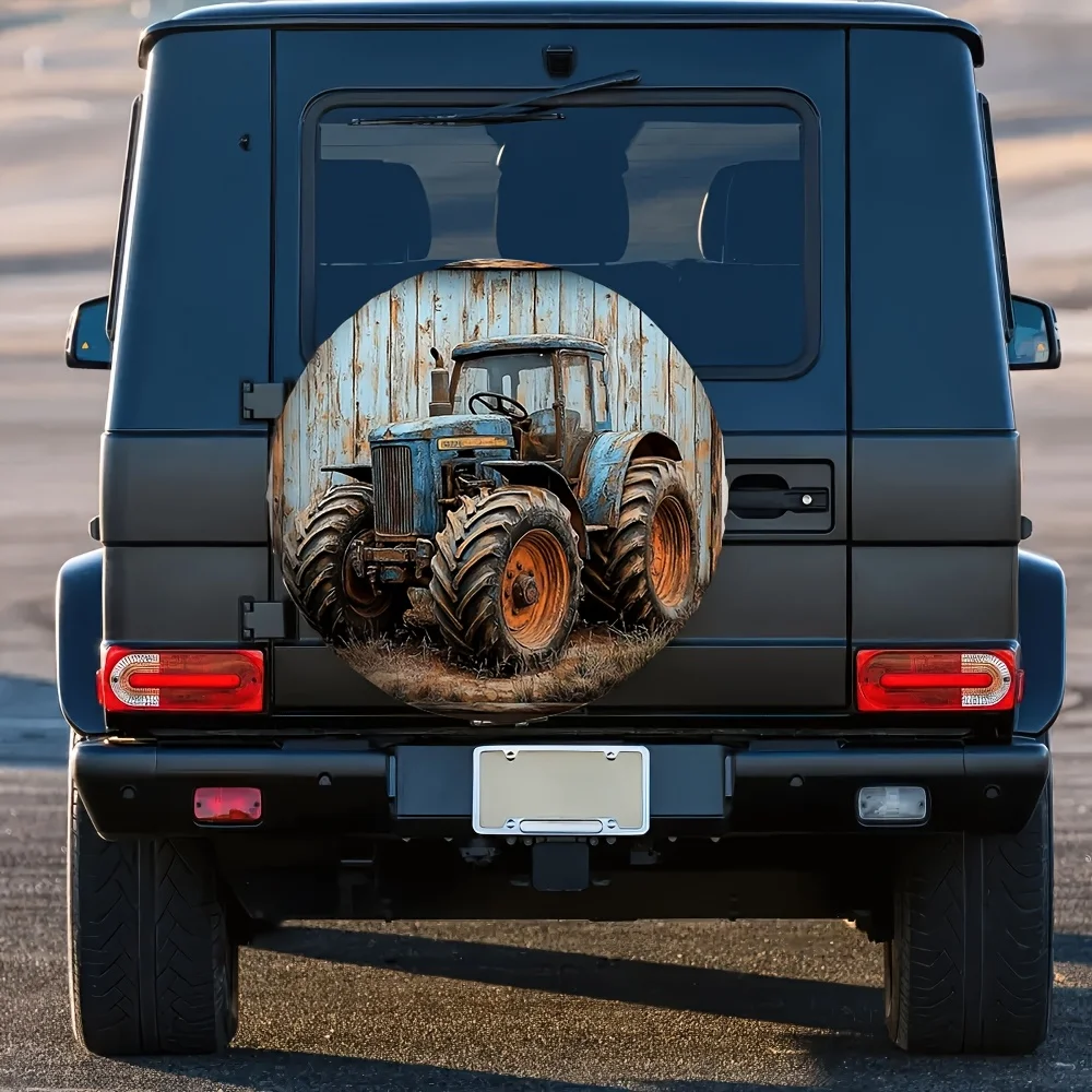 1 Buah Penutup Ban Traktor Antik - Kain Poliester Tahan Lama, Pelindung Tempat Parkir Luar Ruangan Anti Selip, Ideal untuk Dekorasi Halloween &