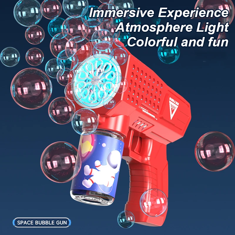 Pistolet à bulles Gatling pour enfants, 10 trous, entièrement automatique, machine à bulles sans batterie ni eau à bulles