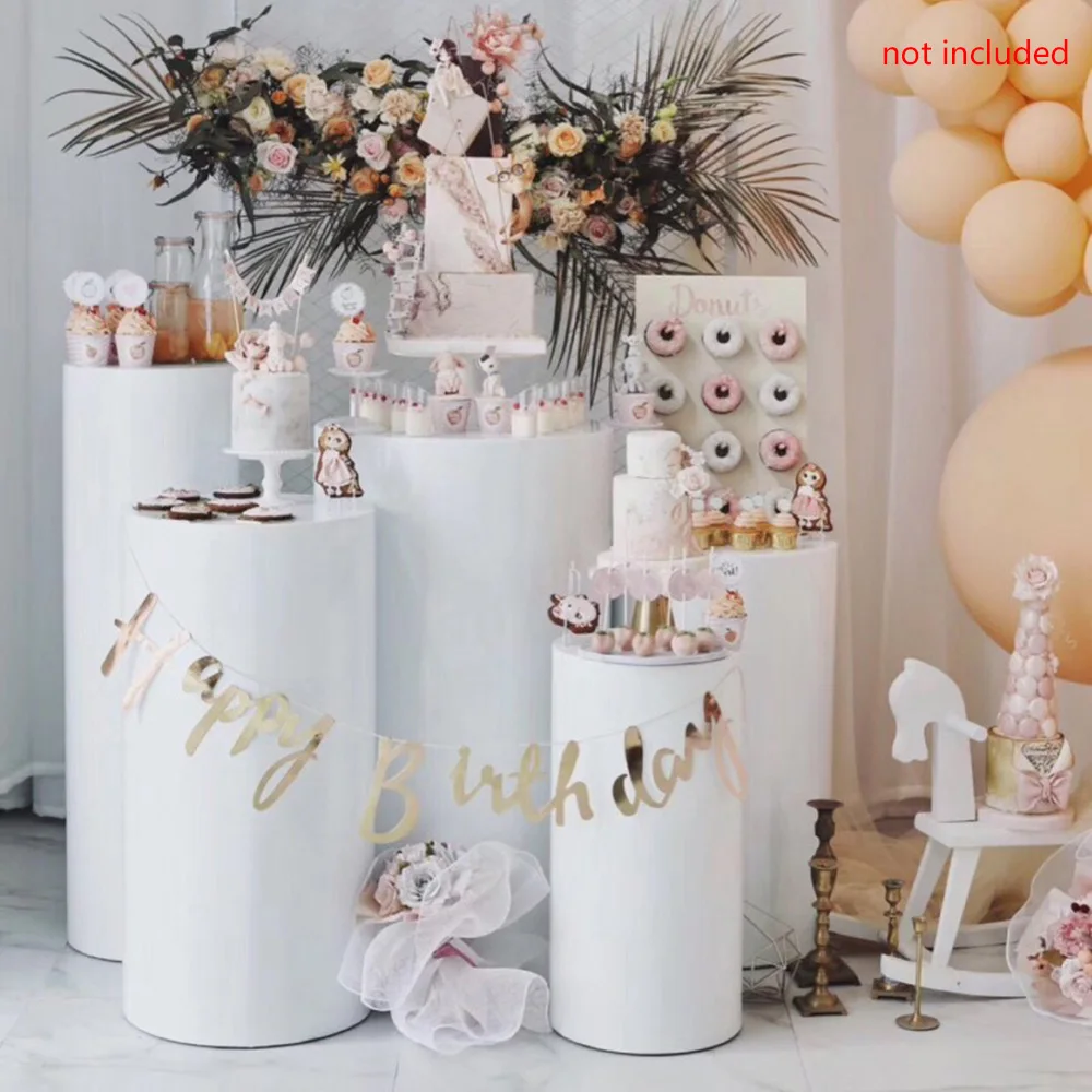 

3Pcs Event Decor Cylinder Stand Various Sizes Pedestal Display Stands for Trinkets Flowers Candles