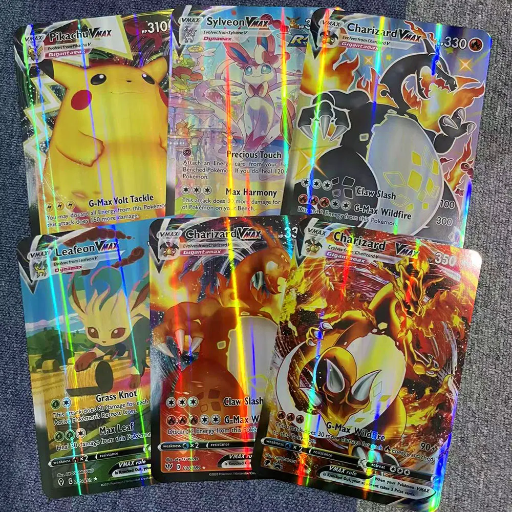 12/30Pcs Pokemon Cards Oversized 15*21CM Shiny Vstar Vmax GX Charizard Arceus Anime Pikachu Kids Collection Birthday Gift