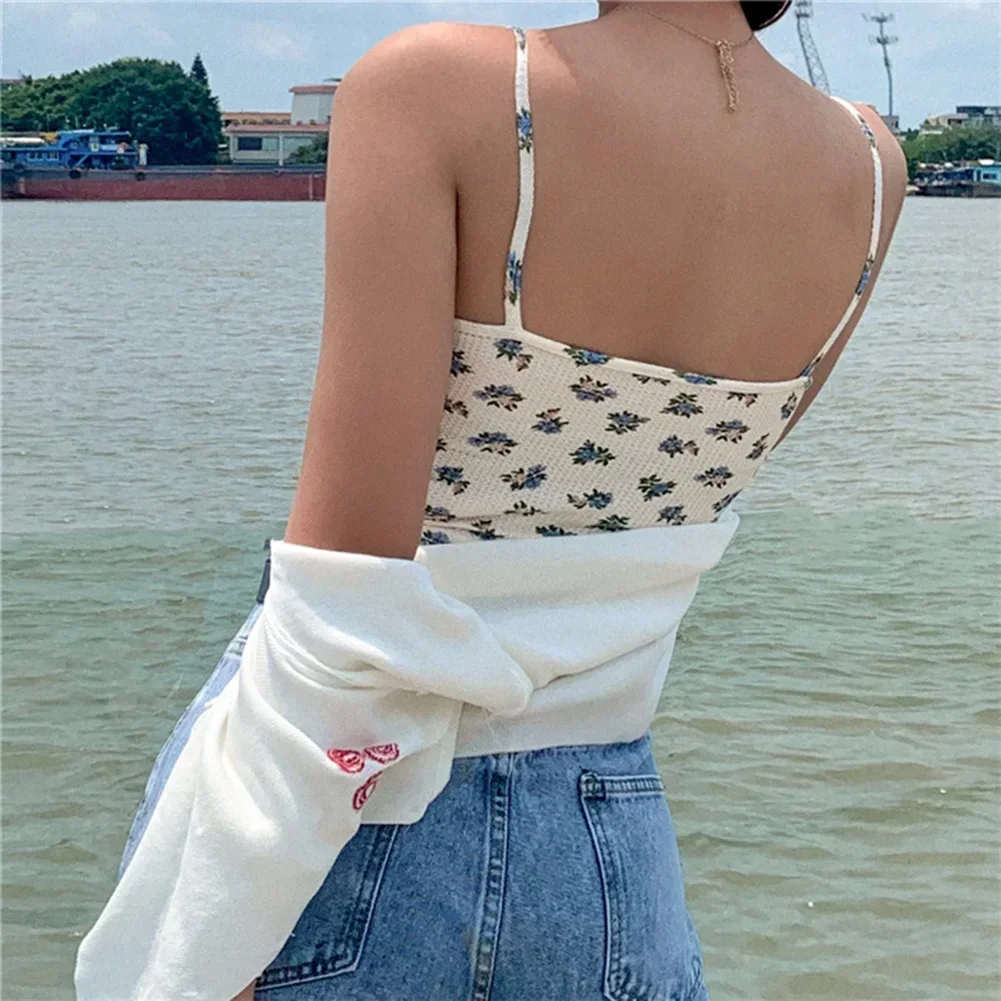 

Повседневная прогулочная майка с цветочным принтом, летняя мода 2024, летний топ с цветочным принтом 2024, домашняя одежда обычной длины, круглый вырез