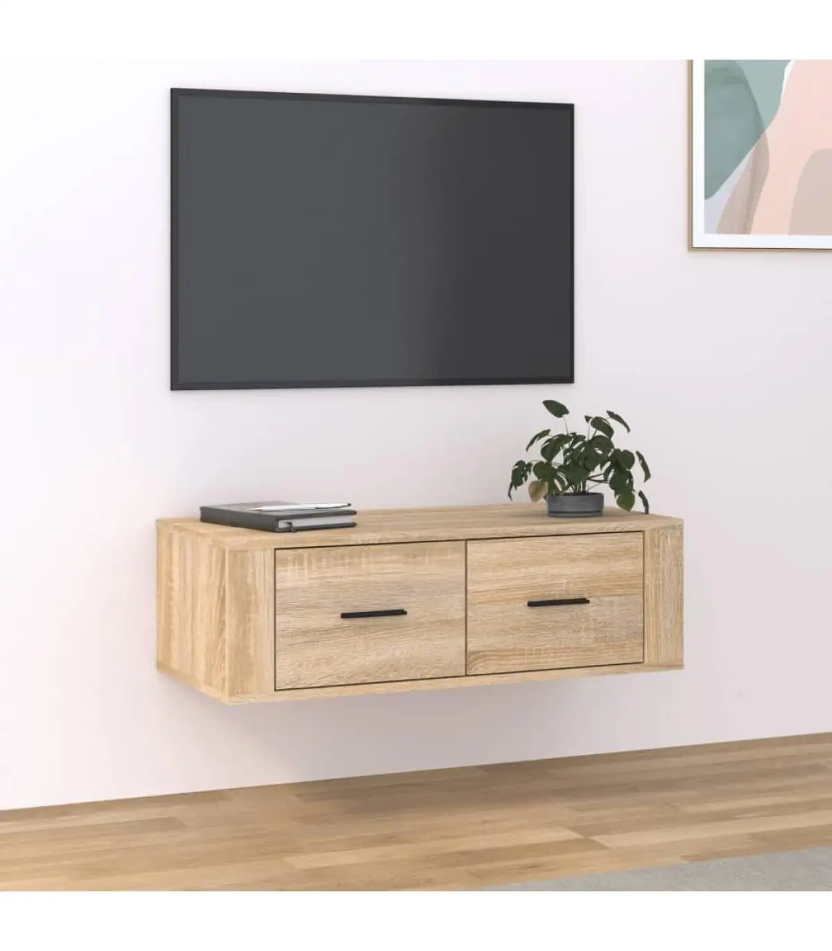 Furniture TV furniture TV hanging plywood Oak Sonoma 80x36x25cm