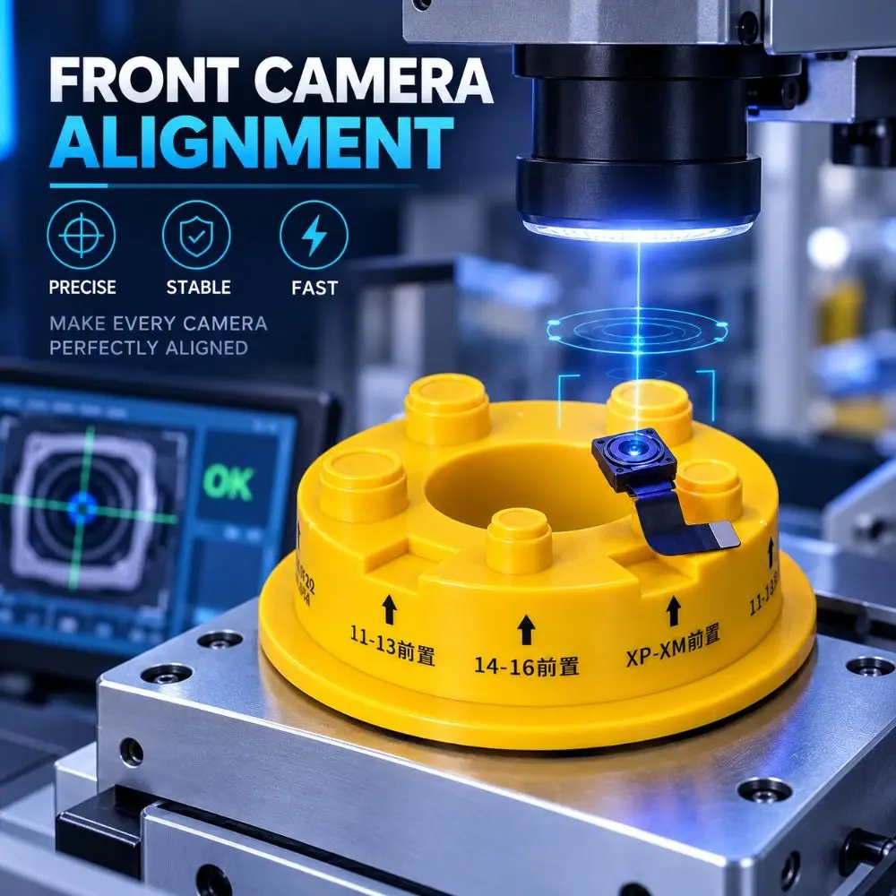 Blue-light Positioning Phone Camera Repair Fixture Convenient Durable Integrated Mount Camera Head Pos Base Hole‑Aligning