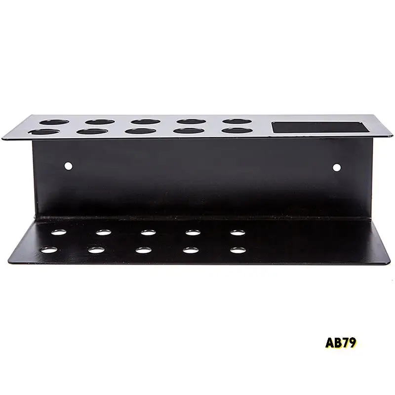 6X 10-Slot Wall Mounted Office Organizer Dry Erase Marker And Eraser Holder Rack, Acrylic Dry Erase Marker Holder, Black