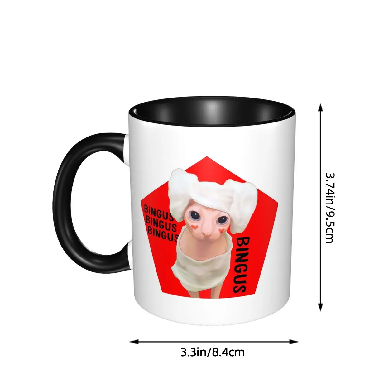 Sphynx Bingus Kitten Cat Mug Funny Ceramic Coffee Cups Tea Mugs Milk Cup Drinkware Gift for Friends