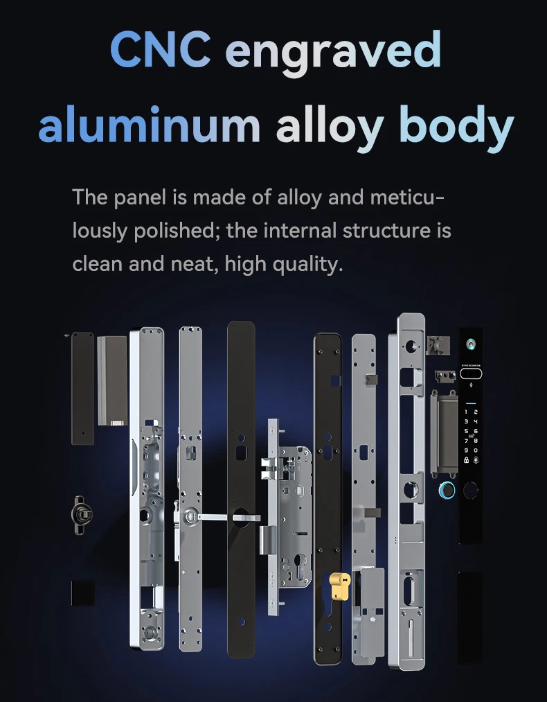 STLF Outdoor Alluminio Automatico Elettrico WiFi Impronta Digitale Tuya 3D Riconoscimento facciale Nuvola Porta in acciaio Smart Lock