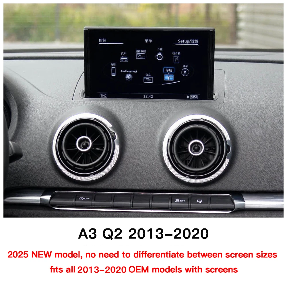 Draadloze Android Auto CarPlay voor Audi A3 2013-2018 met Mirror Link AirPlay Bluetooth USB Navigatie Achteruitrijcamera Module