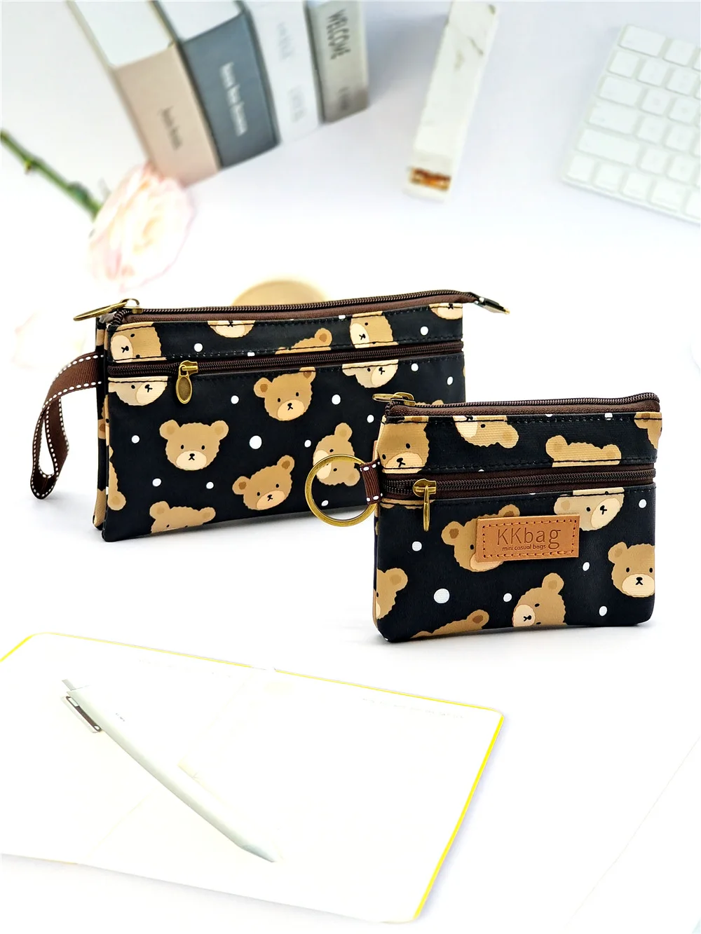 Polyester Wasserdichte Damen Münztasche Damen Organizer Brieftasche Weibliche Telefon Geldbörse Geldbeutel Clutch Handtasche Carteira für Mädchen – Detail 8