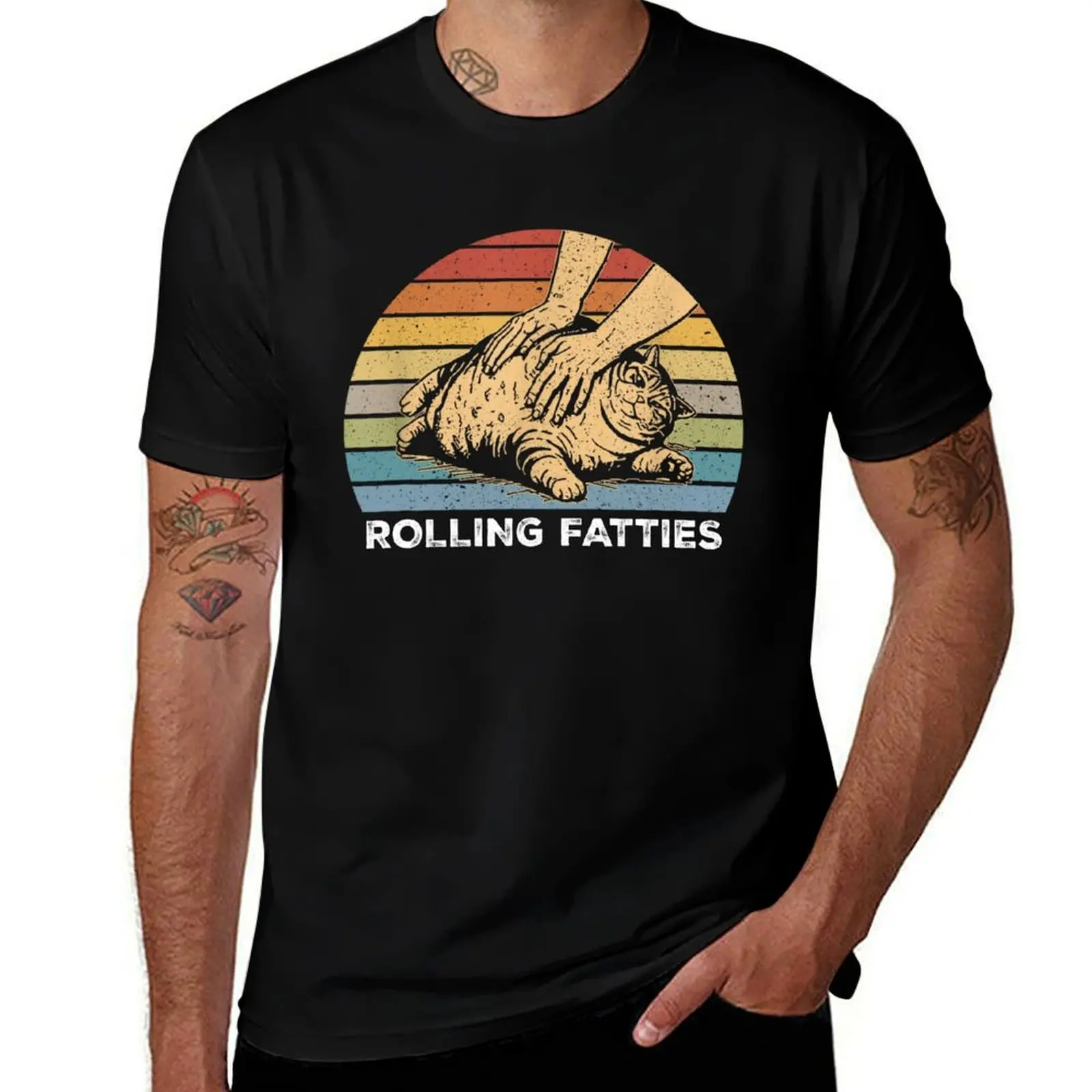 Cat Rolling Fatties T-Shirt quick drying customs design your own plain t shirts men