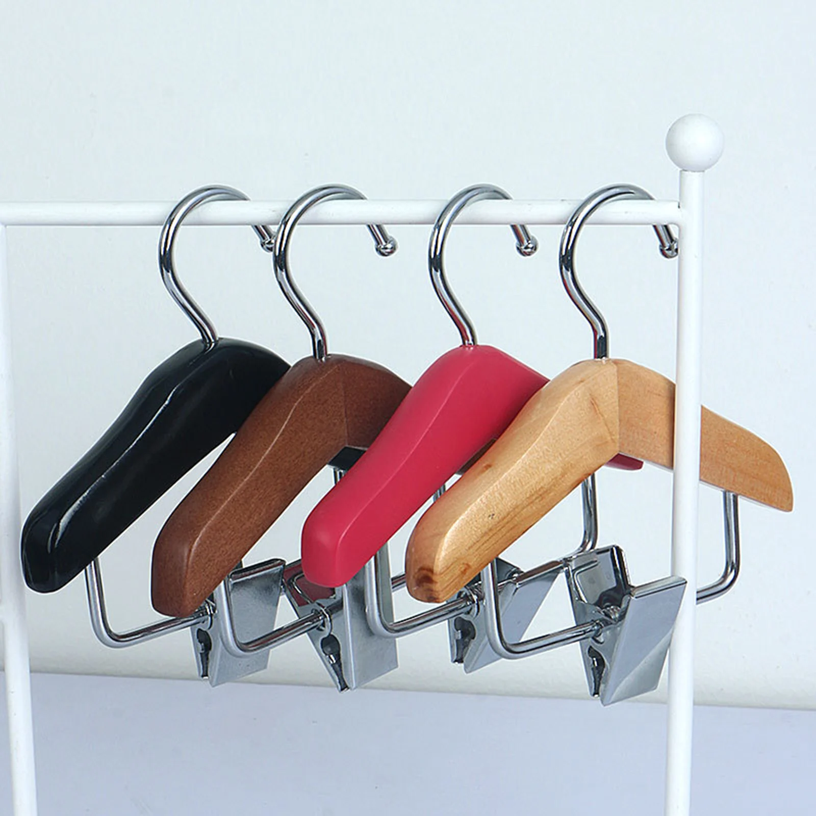 Solid Wood Pet Clothes Rack Hangers with Clip Small Clothes Holder Small Clothes Display Rack for Pet Dog Clothes Hangers