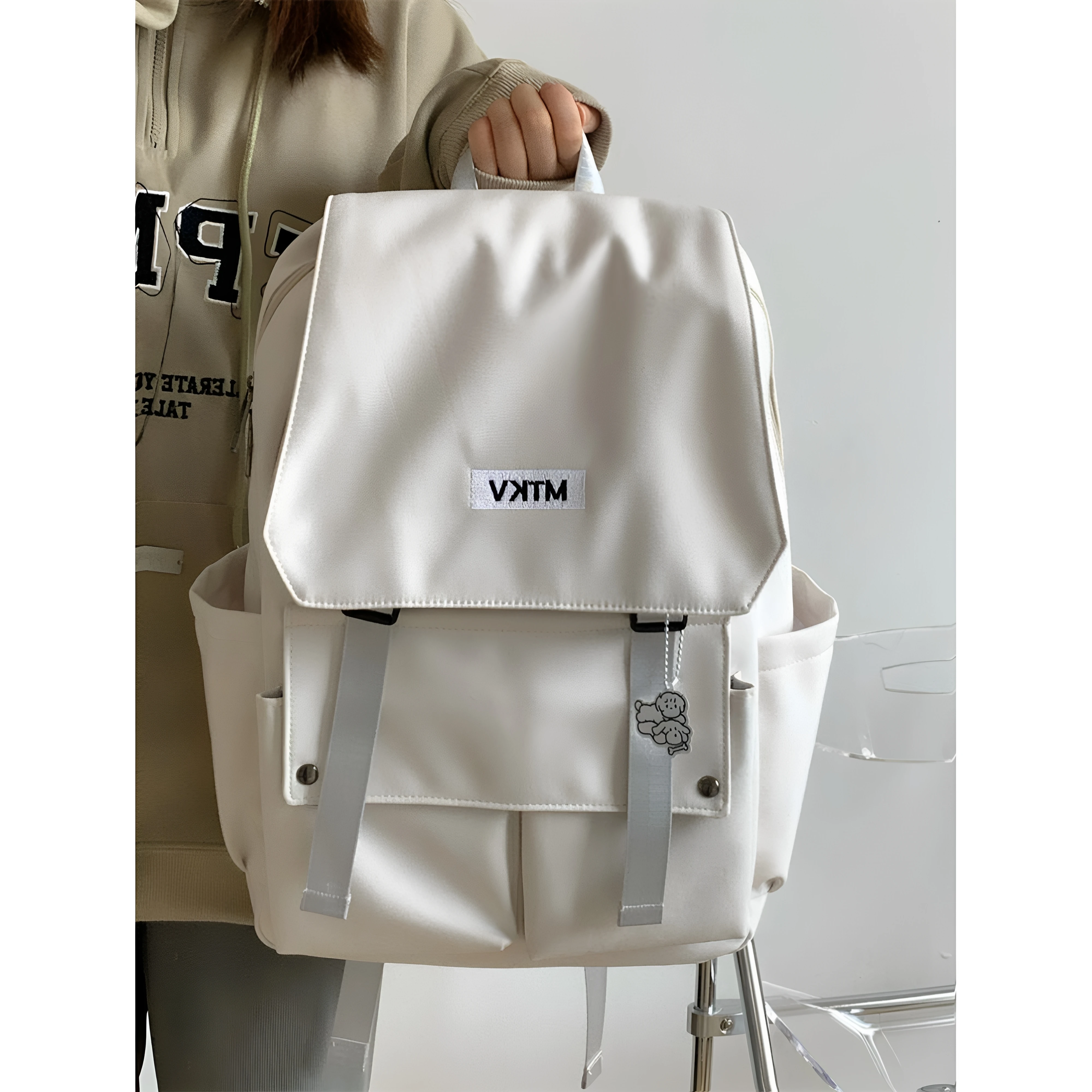 Unisex Street Style High Capacity Backpack for Junior And High School Students Soft Material with Inner Partition Waterproof