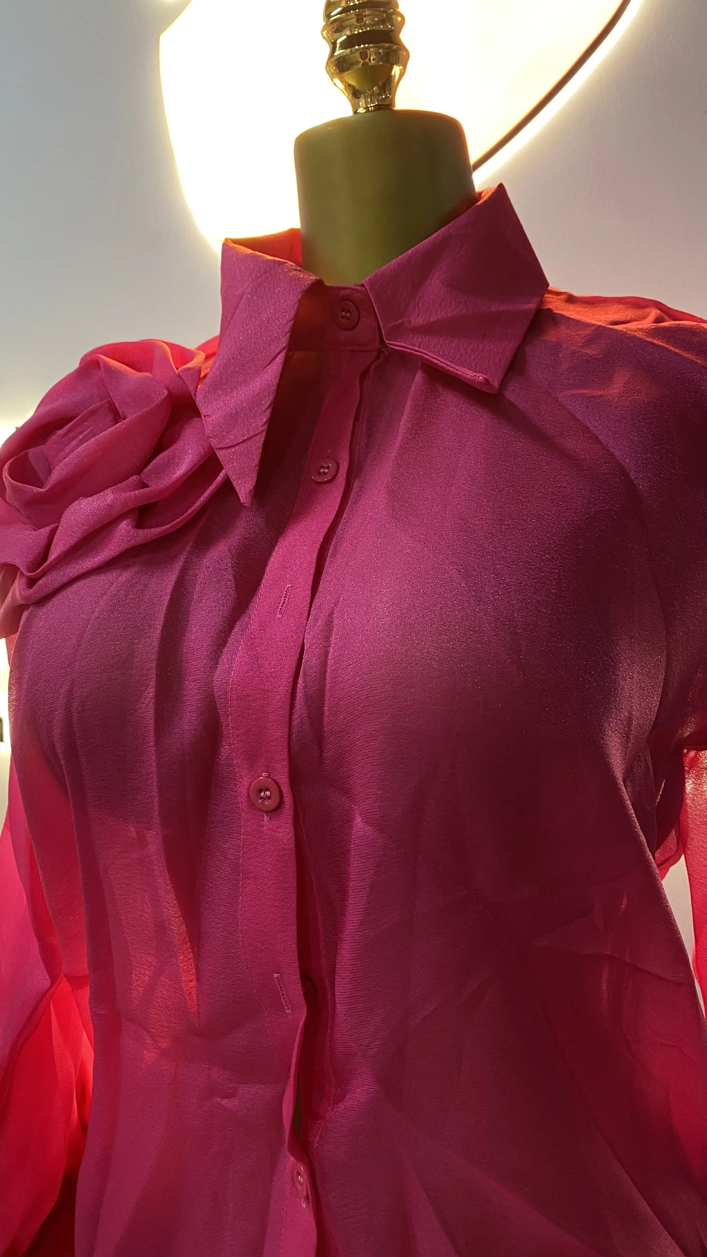 Otoño de manga completa blusas casuales mujeres linterna manga camisas florales señoras Casual Tops ropa mujeres al por mayor-GZMM393