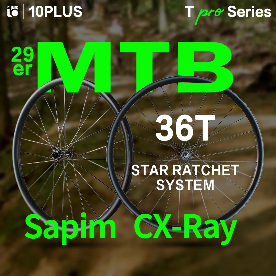 10PLUS 29er MTB Carbon Wheels T Series Pro Sapim Cx Ray Mountain Bicycle Rims Carbon Wheelsets 30mm Width 24 Depth