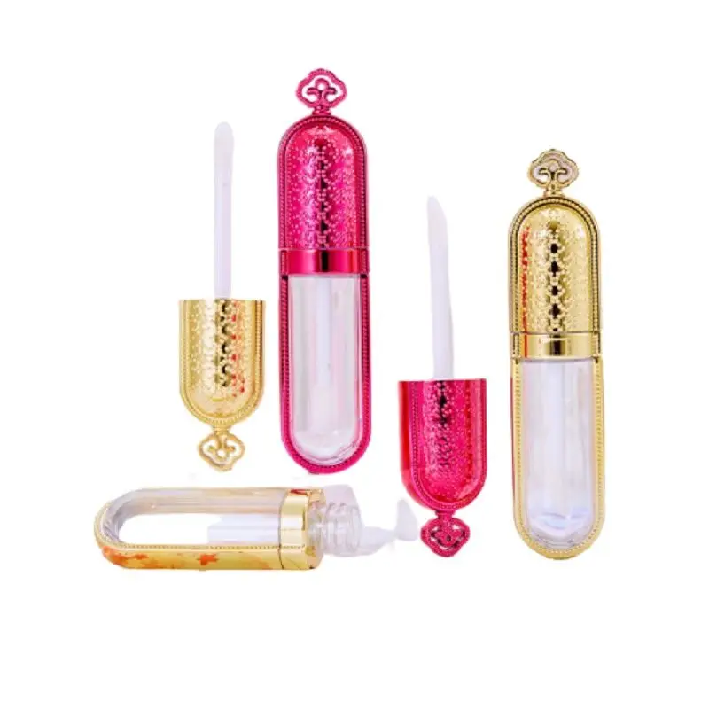 

30pcs 50pcs Luxury Lipgloss Tubes Empty Gold Crown Oval 5ML DIY Lipquid Listick Packaging Clear PETG Lip Glaze Bottle Containers