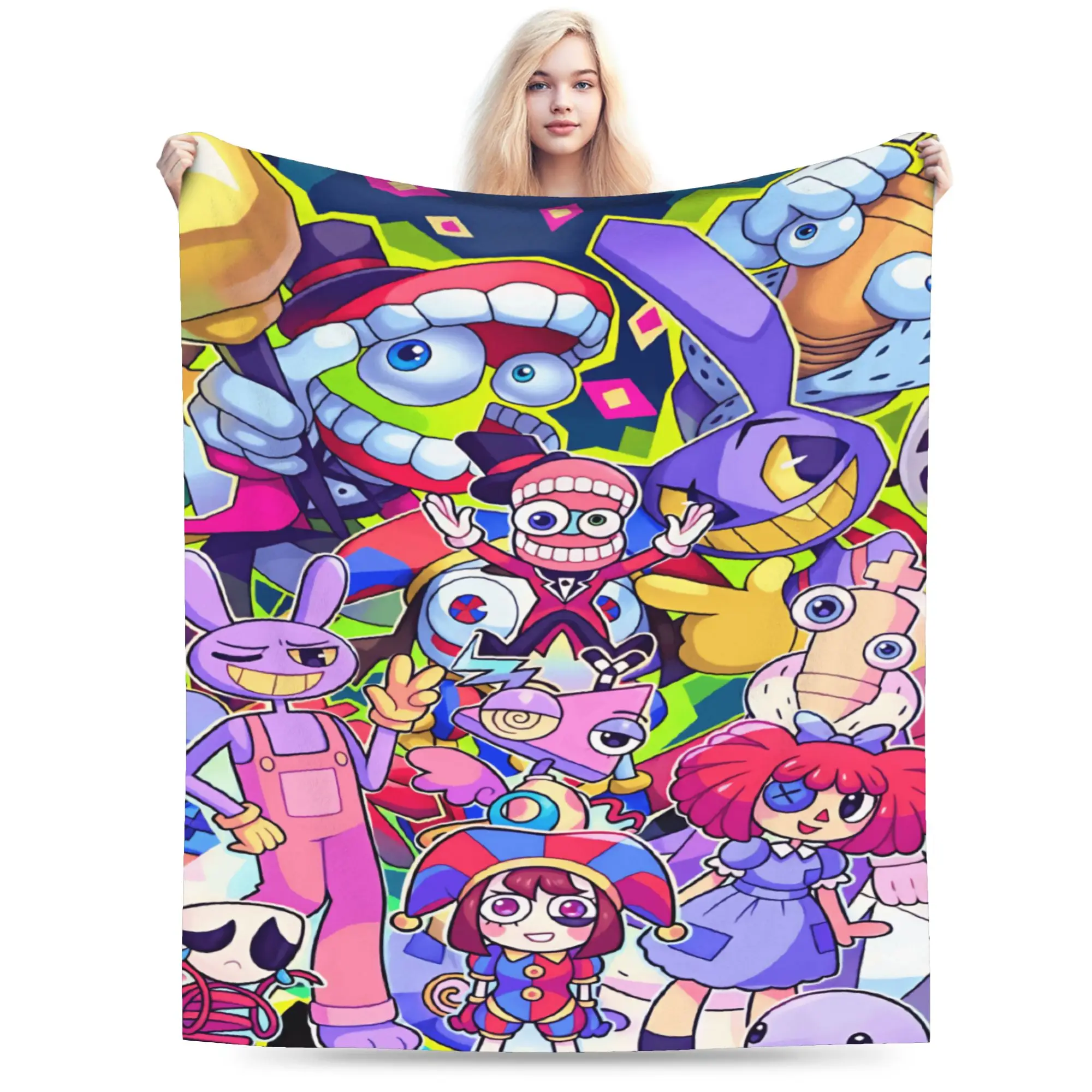 A-Amazing D-Digital C-Circus T-TADC Soft Blanket For Living Room  Trend Bedding Throws Winter Plane Travel Flannel Bedspread