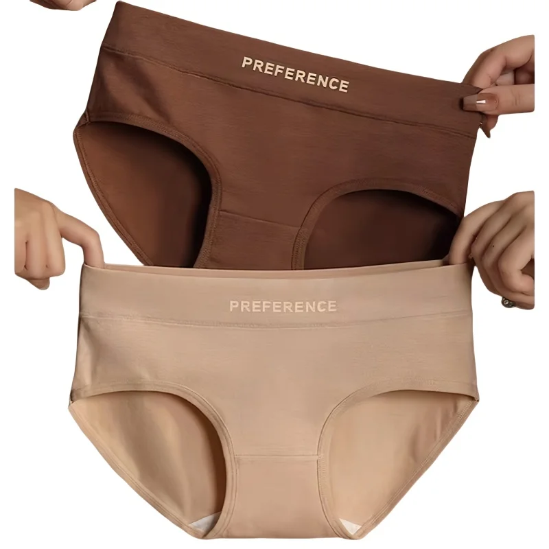 

Women Cotton Panties Mid Waist Soft Briefs Breathable Intimates Breathable Underware M-2XL
