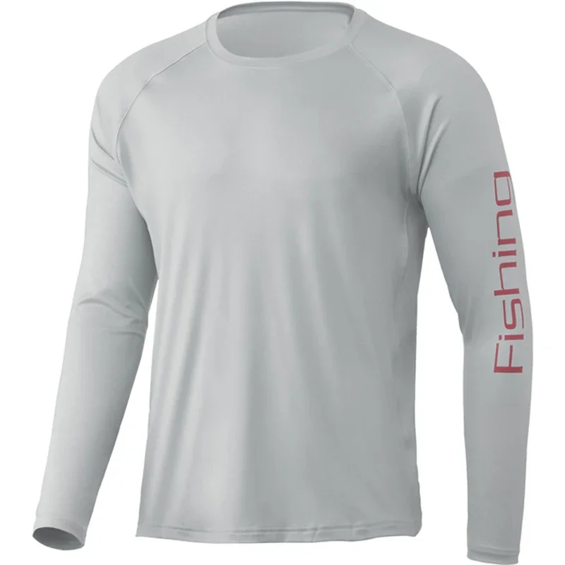 เสื้อตกปลาแขนยาวป้องกันรังสียูวีชายฤดูร้อนกลางแจ้ง UPF 50 ชุดตกปลา Breathable Jersey Angler เสื้อผ้า