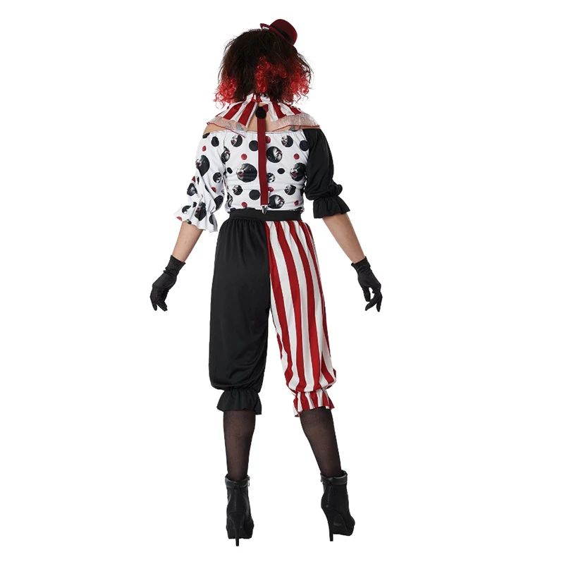 Miss Mischief Fancy Dress Up For Halloween Carnival Party Adult Kreepy Klown Costume Women Joker Zombie Clown Costume