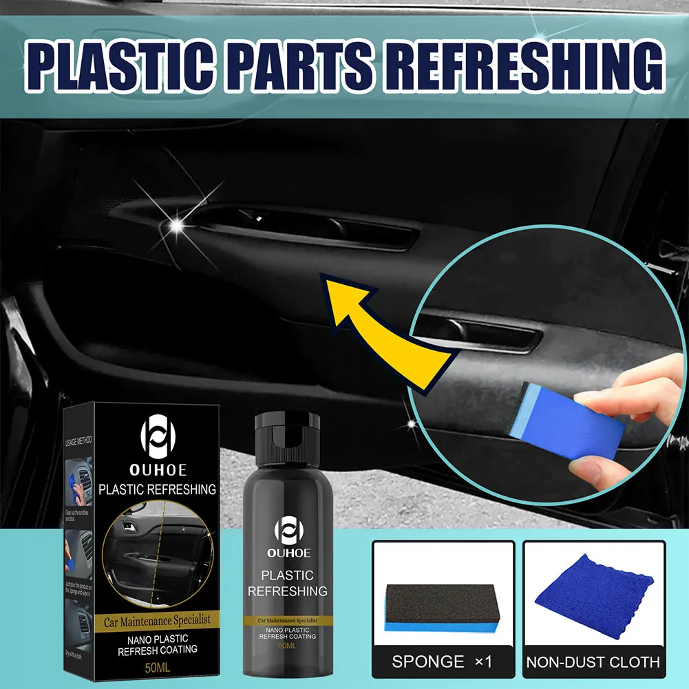 30ML/50ML Plastics Restorer for Car Plastic Refreshing Coating Kit Car Scratch Remover Refurbish Agent for Motorcycle Polishing