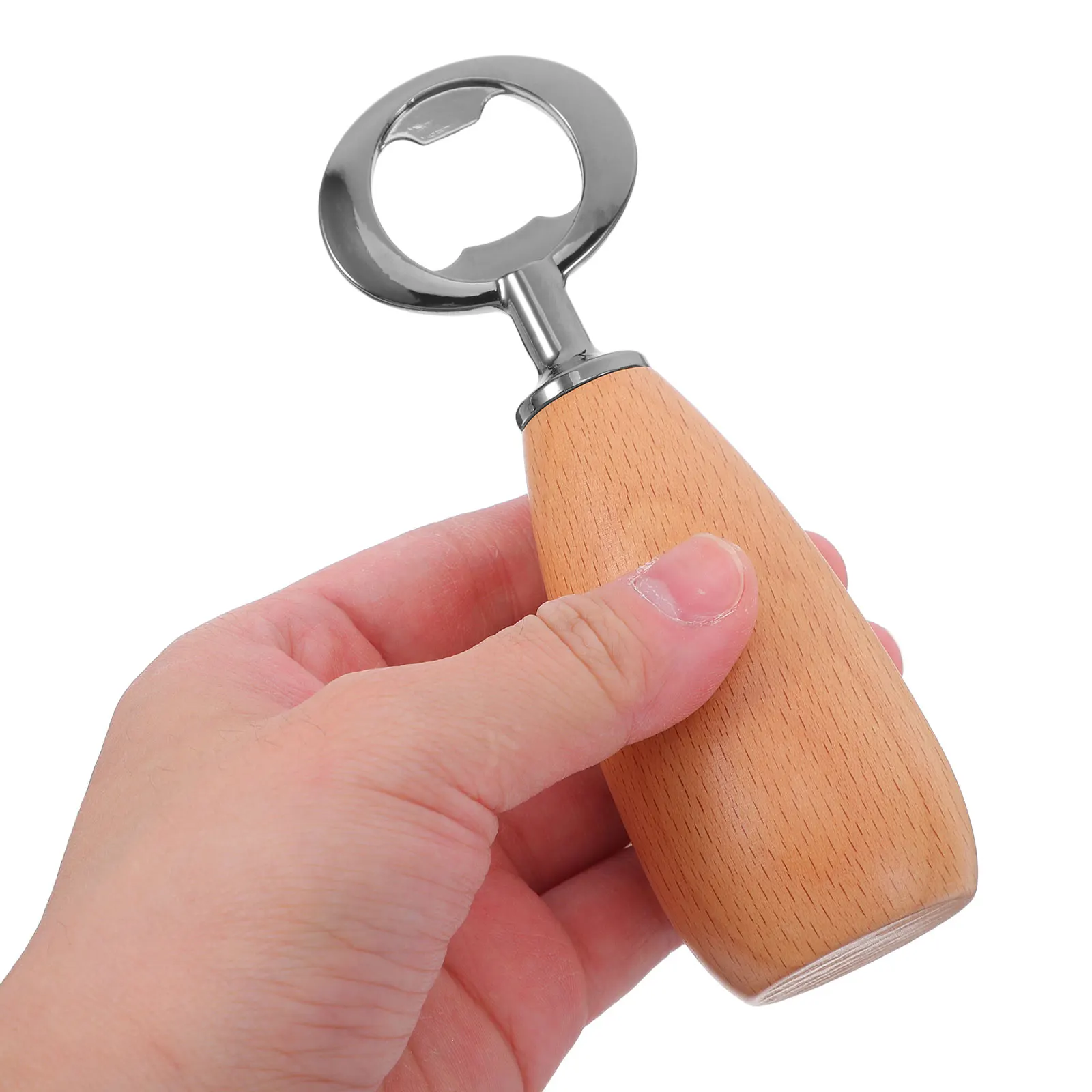

Wooden Can Opener Bottle Beer Lid Remover Beverage Drink Brown Bar Accessory Portable Manual for Soda Juice Beverage