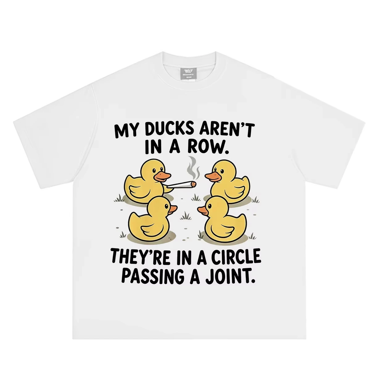 My Ducks Aren't in A Row Funny Duck Meme T-shirt Men Women Vintage T-shirt Summer Short-sleeved Loose Cotton Oversized T-shirts