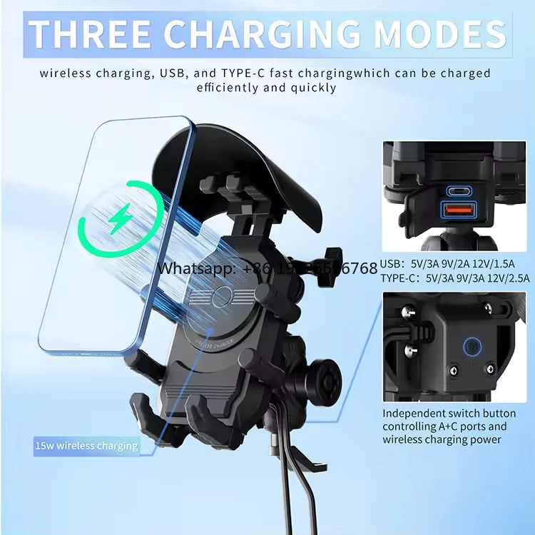 

New Universal Factory Price 360 Degree Flexible Mobile Motorcycle Bike Handlebar Mount Phone Holder Waterproof Function manufact