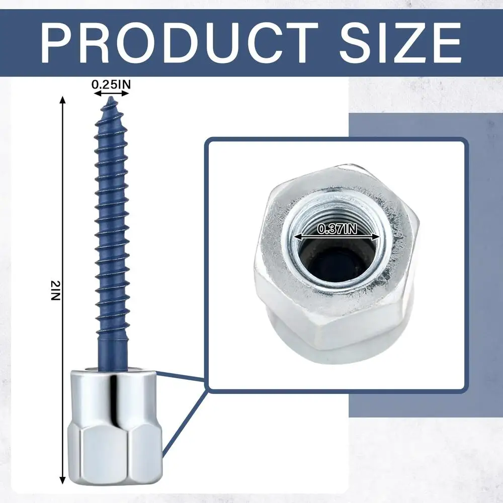 수직 스레드 로드 앵커 50 Pcs 1/4 x 2 in 슈퍼 스크류 피팅 목재 콘크리트 철강 건설 파란색이있는 이상적인 교수형 막대