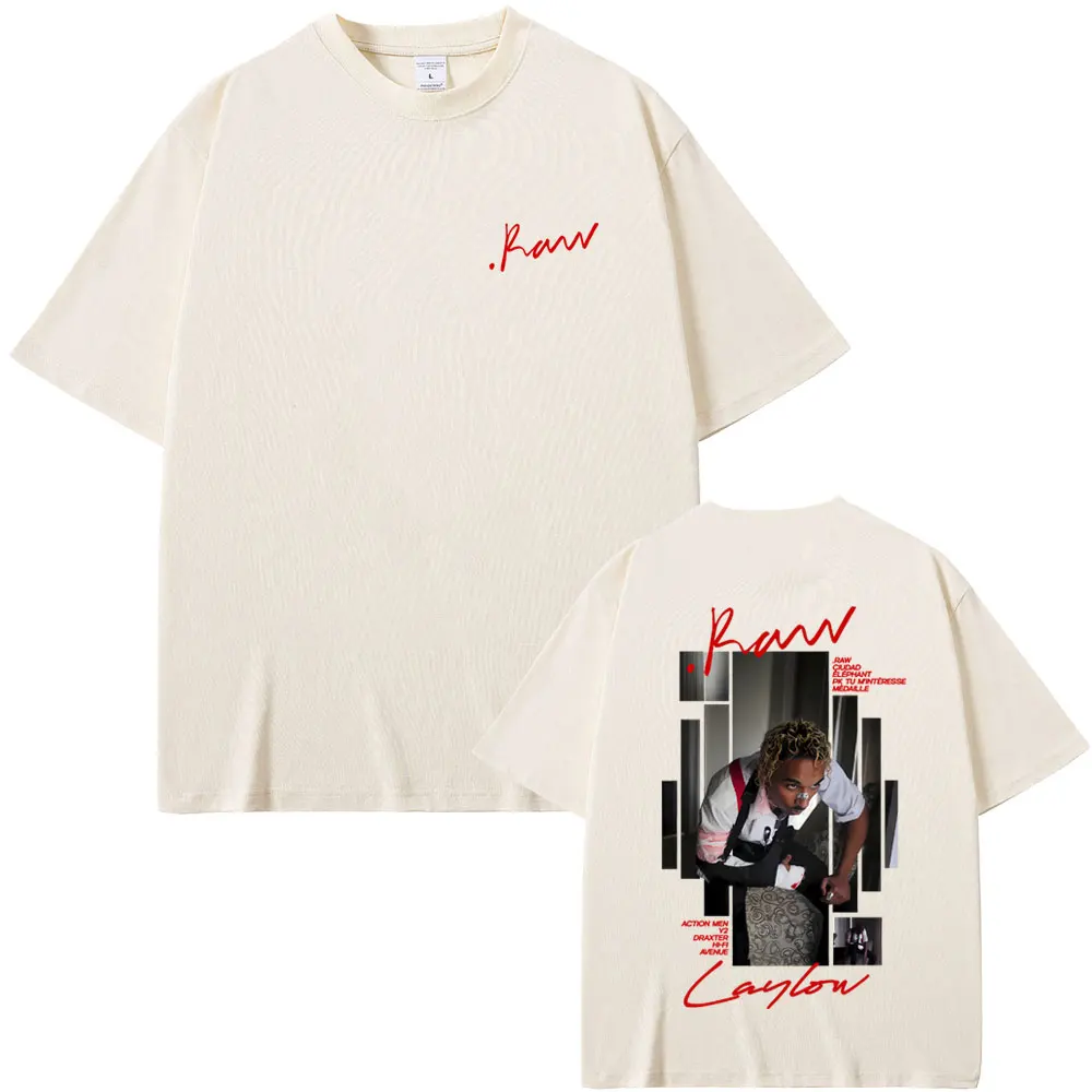 Rapper Laylow Raw Album Graphic T-shirt Men Women Clothing Hip Hop Fashion Pop Music T Shirt Male Casual Cotton Vintage T-shirts