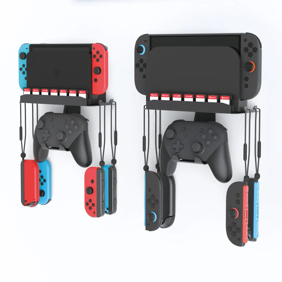2025 Metalen Wandmontage Opslag Beugel met Game Card Slot Voor Nintendo Switch OLED/Schakelaar 2 JoyCon Game console Controllers
