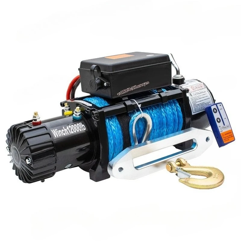 

Electric winch truck crane traction small remote control winch 24v