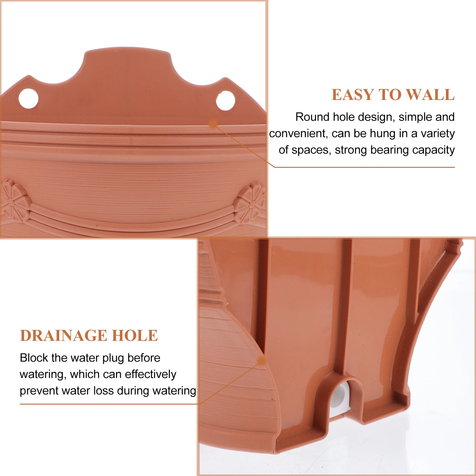 

2Pcs Hanging Flowerpot Wall Planter Decorative Plastic Flower Pot Indoor Outdoor Gardening Hook Plant Holder Modern Space-Saving