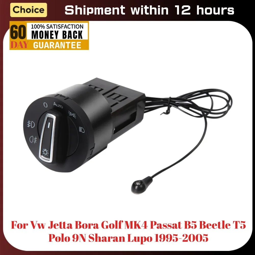 

3BD941531 Headlight Switch Light Control Button For Vw Jetta Bora Golf MK4 Passat B5 Beetle T5 Polo 9N Sharan Lupo 1995-2005