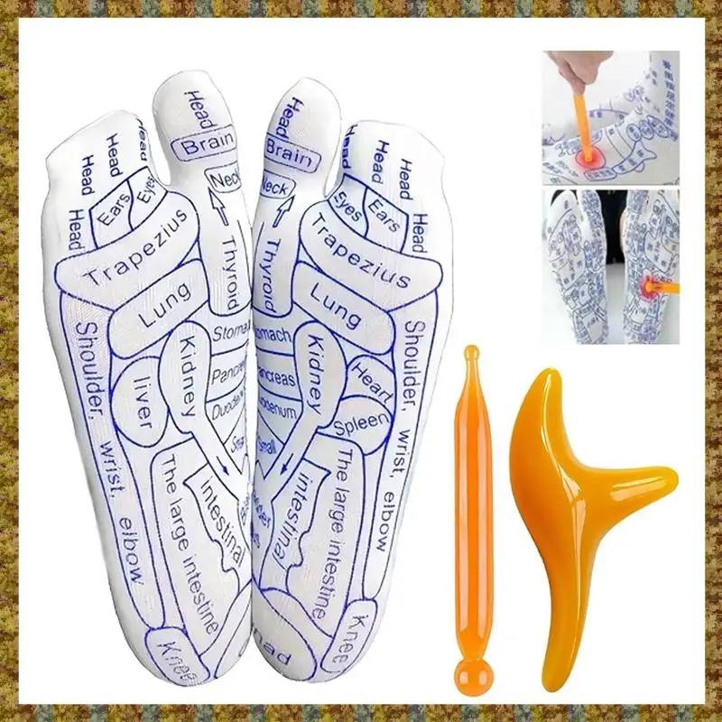 Chaussettes réflexes F-F, chaussettes Z100, chaussettes de réflexologie avec outils, chaussettes de Massage des pieds de réflexologie d'acupression