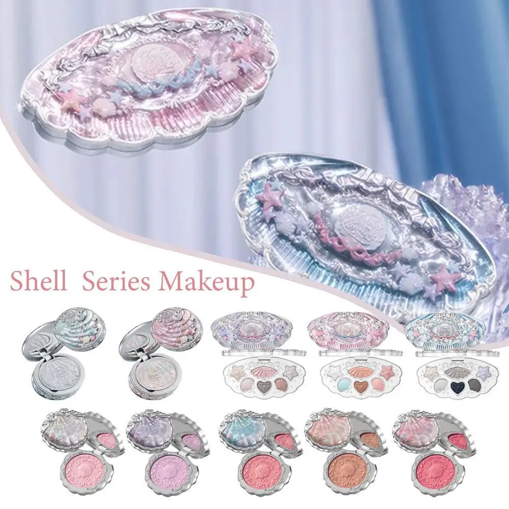 

Flower Knows Shells Eyeshadow Palette Eye Glitter Palette Waterproof Refreshing Long Lasting Blushers Beauty Cosmetics