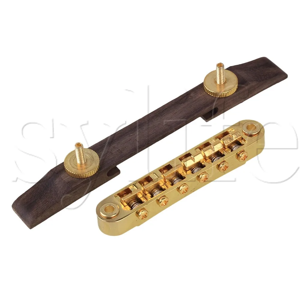 Rosewood Height Adjustable Bridge For Archtop Jazz Guiar Gold Plated