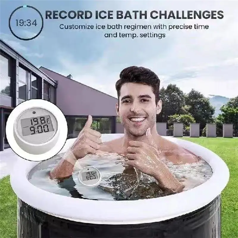 A07I Ice Bath Thermometer With Timer, Cold Water Immersion Thermometer Floating 2-In-1 Multi-Function Ice Bath Thermometer
