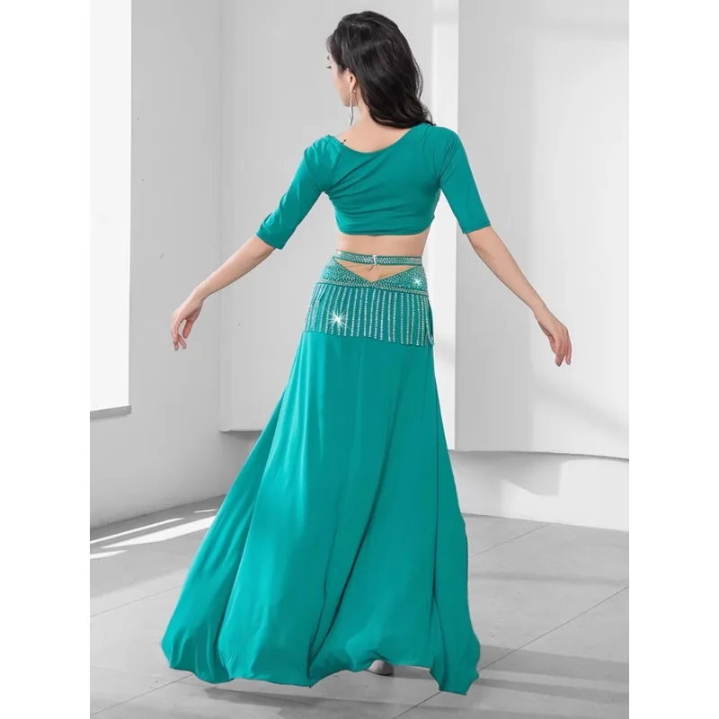 customized Belly dance costume hot diamond tassel Eastern dance clothes practice dress light luxury performance costume set