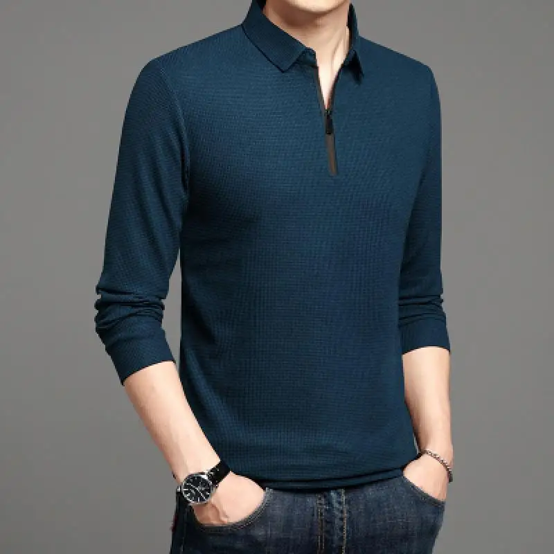 

2022 Brand Spring Autumn New Arrivals High Quality Fashion Collar Long Sleeve Polo-Shirt Men Clothing