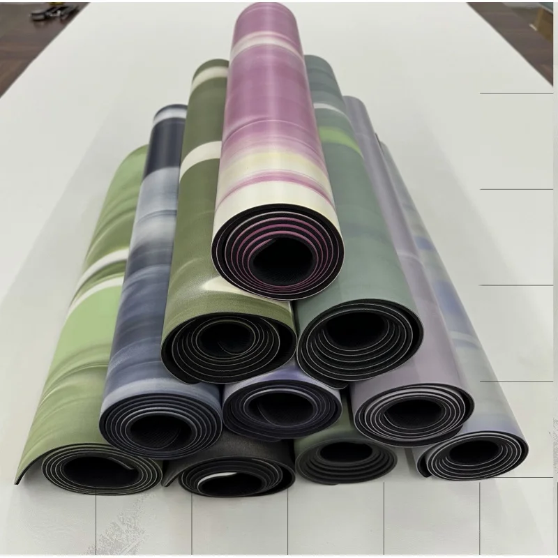 Contrast ColorPURubber Yoga Mat Frosted High Solid Natural Rubber Non-Slip Anti-Sweat Widen and ThickenluluYoga Mat