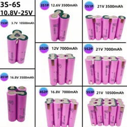 18650 1S3P 3S1P 3S2P 4S1P 4S2P 5S1P  5S2P 3500mAh/7700mAh/10500Ah 3.7V 12.6V 16.8V 21V rechargeable electric screwdriver battery