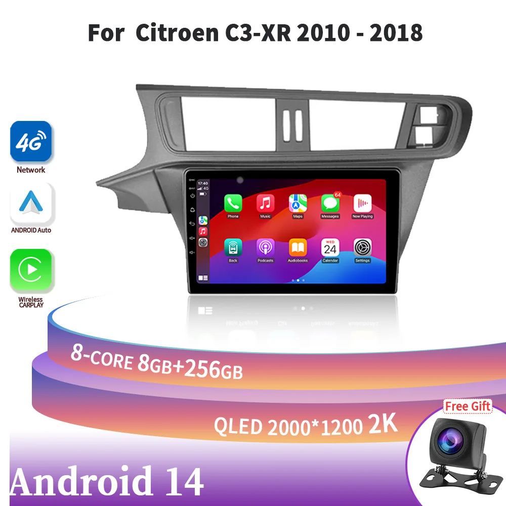 

Android 14 For Citroen C3 - XR 2010-2018 Car Auto Carplay Radio Screen Stereo Multimedia Player 4G WIFI GPS Navigation Head Unit