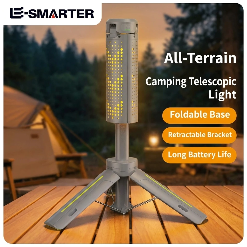 3*LED Outdoor Camping Light with 720 Degrees Infinite Steering Multi-Scene All-Terrain Folding Design for Versatile Lighting