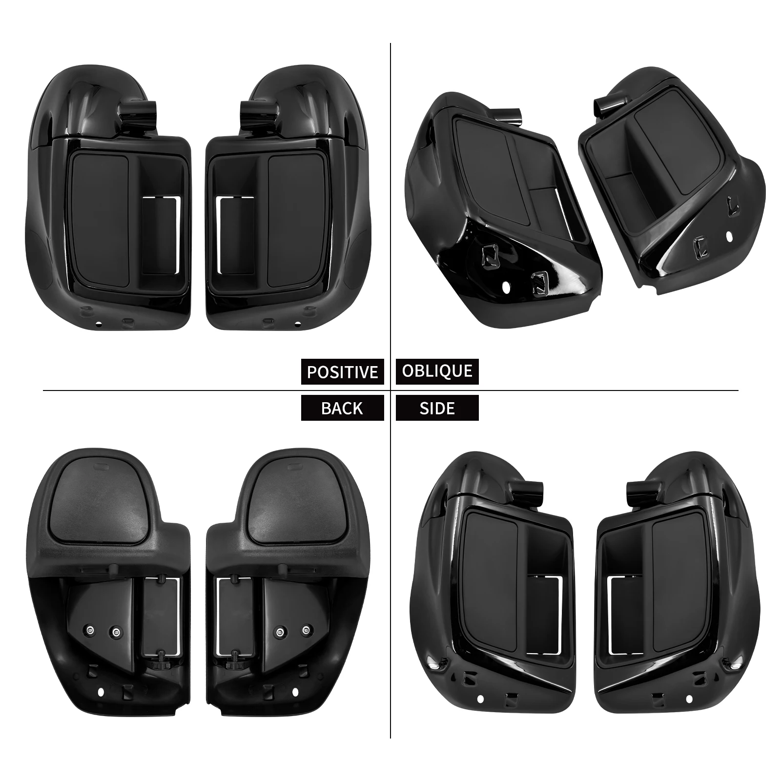 Motorcycle Gloss Black Lower Vented Leg Fairing Glove Box For Harley Touring Road King Street Electra Glide Ultra FLTR FLH 14-21