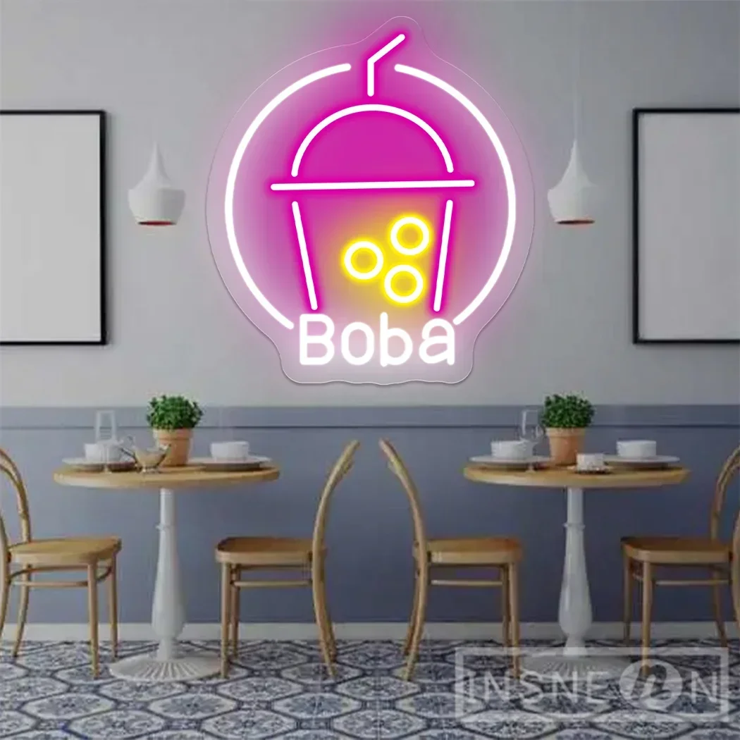 

Bubble Tea Neon Sign Light for Boba Tea Shop Cafe shop Restaurant Advertising for Business Facade wall neon decoration lights