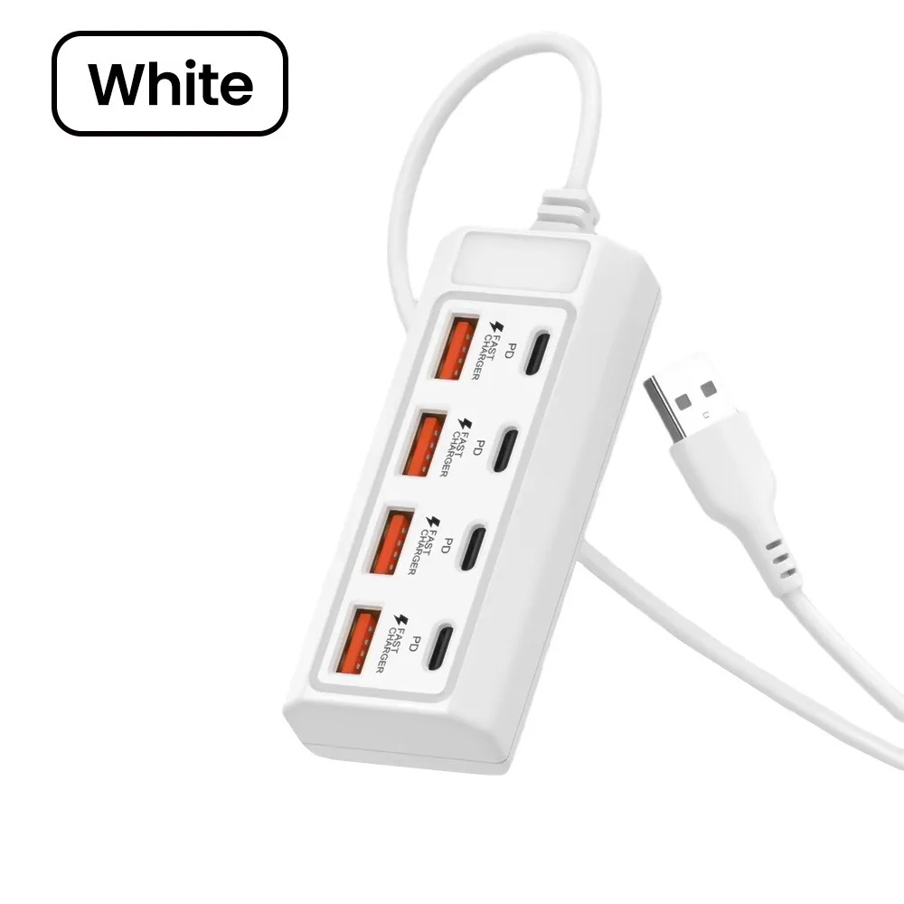 

8 in 1 Power Socket Adapter 25W 4USB 4Type-c Charger Socket Docking Stations Fast Charging Power Outlet Adapter
