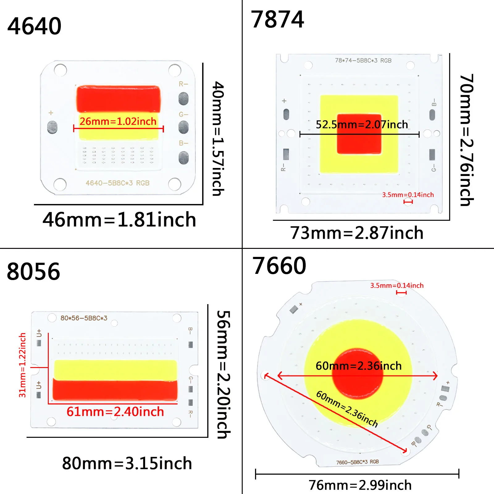 عالية الطاقة RGB COB LED ضوء المرحلة رقاقة ، لوحة الصمام الثنائي ، مصادر ملونة ، DIY بها بنفسك وحدة ، ديسكو الأضواء العارض ، 50 واط ، 24 فولت