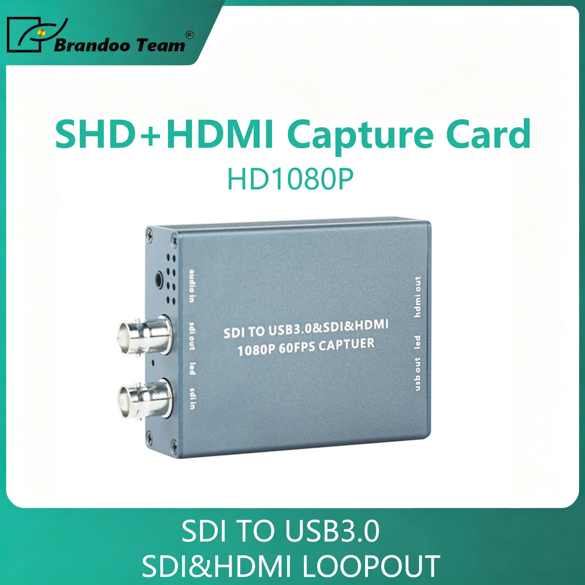 SDI HDMI Dual Output SDI to USB3.0 Capture Card Audio Video Capture HDMI / SDI Loopout HD 1080P Live Streaming Grabber Converter